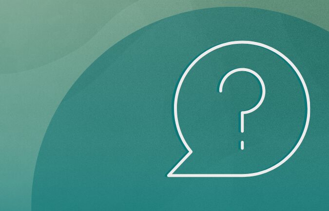 A question mark in a chat bubble.