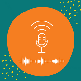 Outline of a microphone and a soundwave.