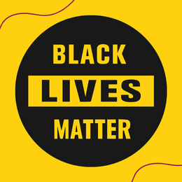 Circle with the words “Black Lives Matter.”